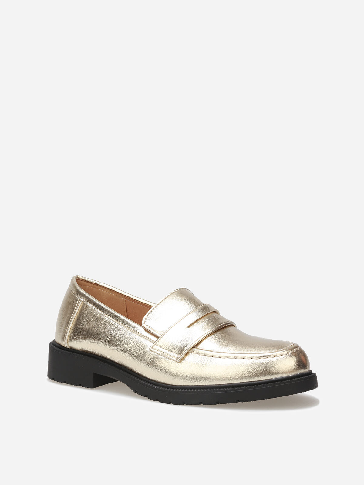 Mocassins classiques à semelle crantée- Doré
