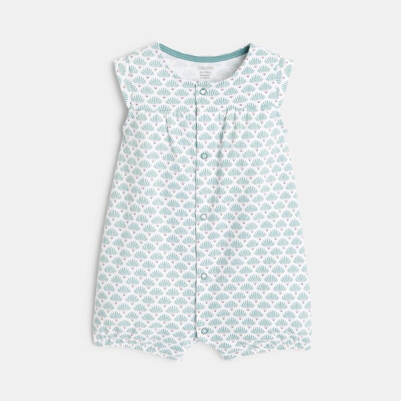 Combi courte imprimé graphique vert bébé fille Vert