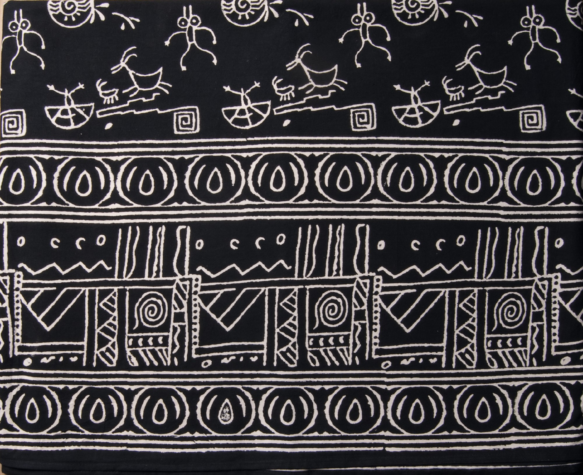 Multifunktionstuch 'Sikar', schwarz-weiß, L 260 cm, B 220 cm von fischer's lagerhaus