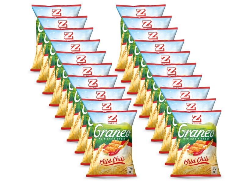 Zweifel Chips Graneo Mild Chili 20 x 27 g Kartoffel Chips mit rauchig-würzigem Geschmack