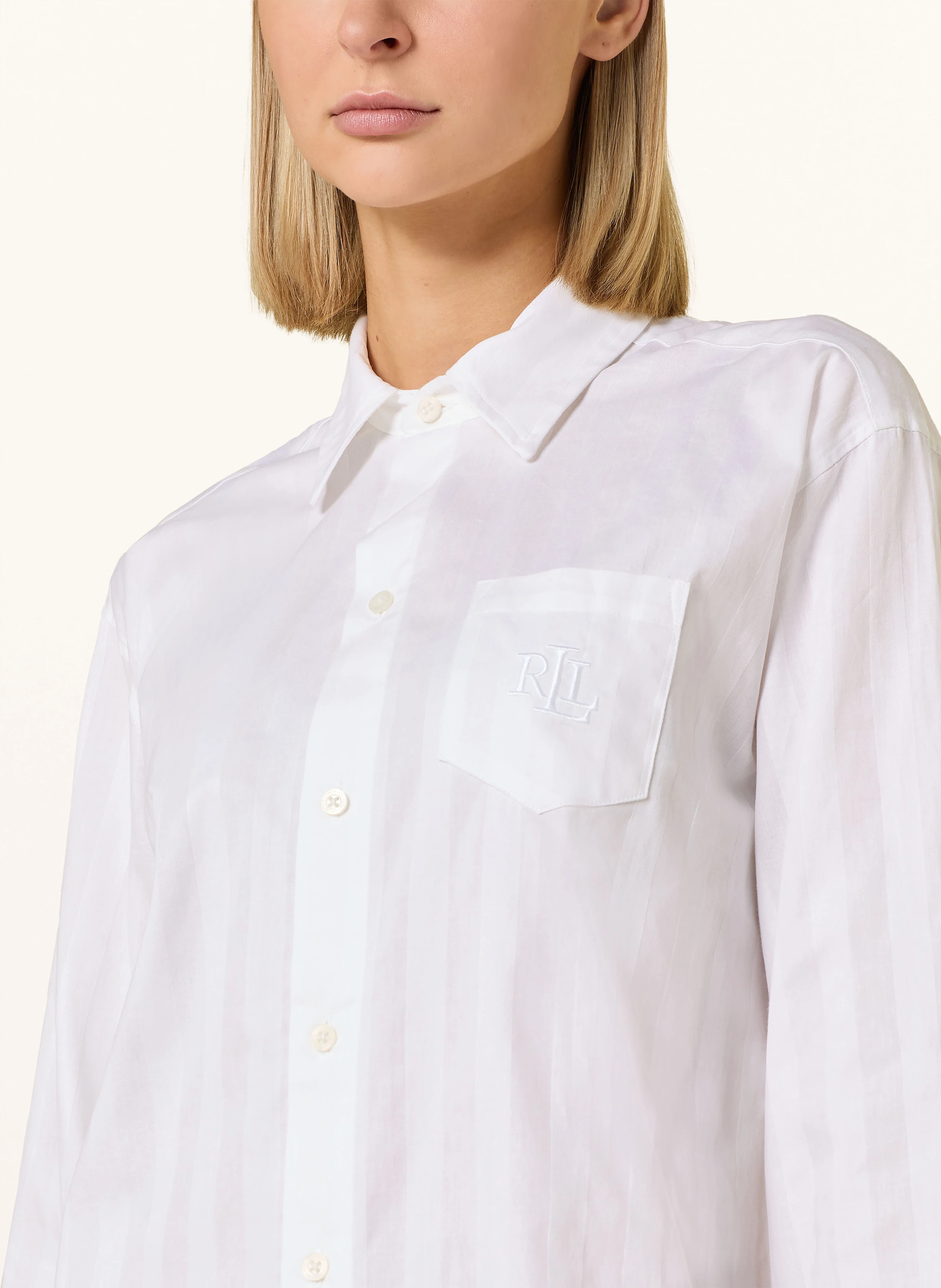 LAUREN RALPH LAUREN Nachthemd COTTON SHADOW STRIPE