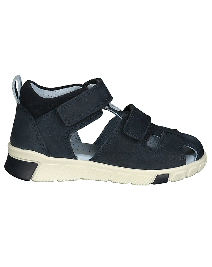 Lauflern-Sandalen MINI STRIDE mit Zehenschutz in nachtblau/hellblau