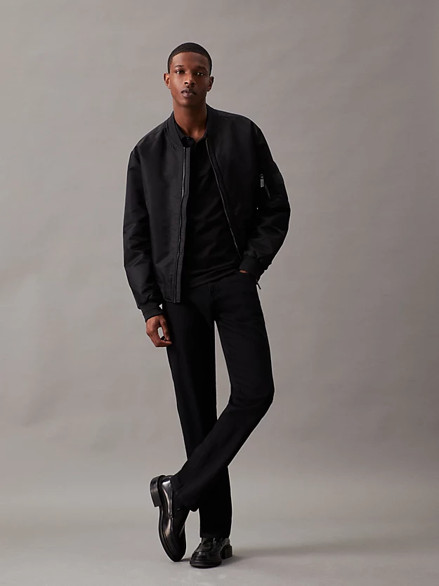Camisa polo de corte justo com gola elástica em piqué