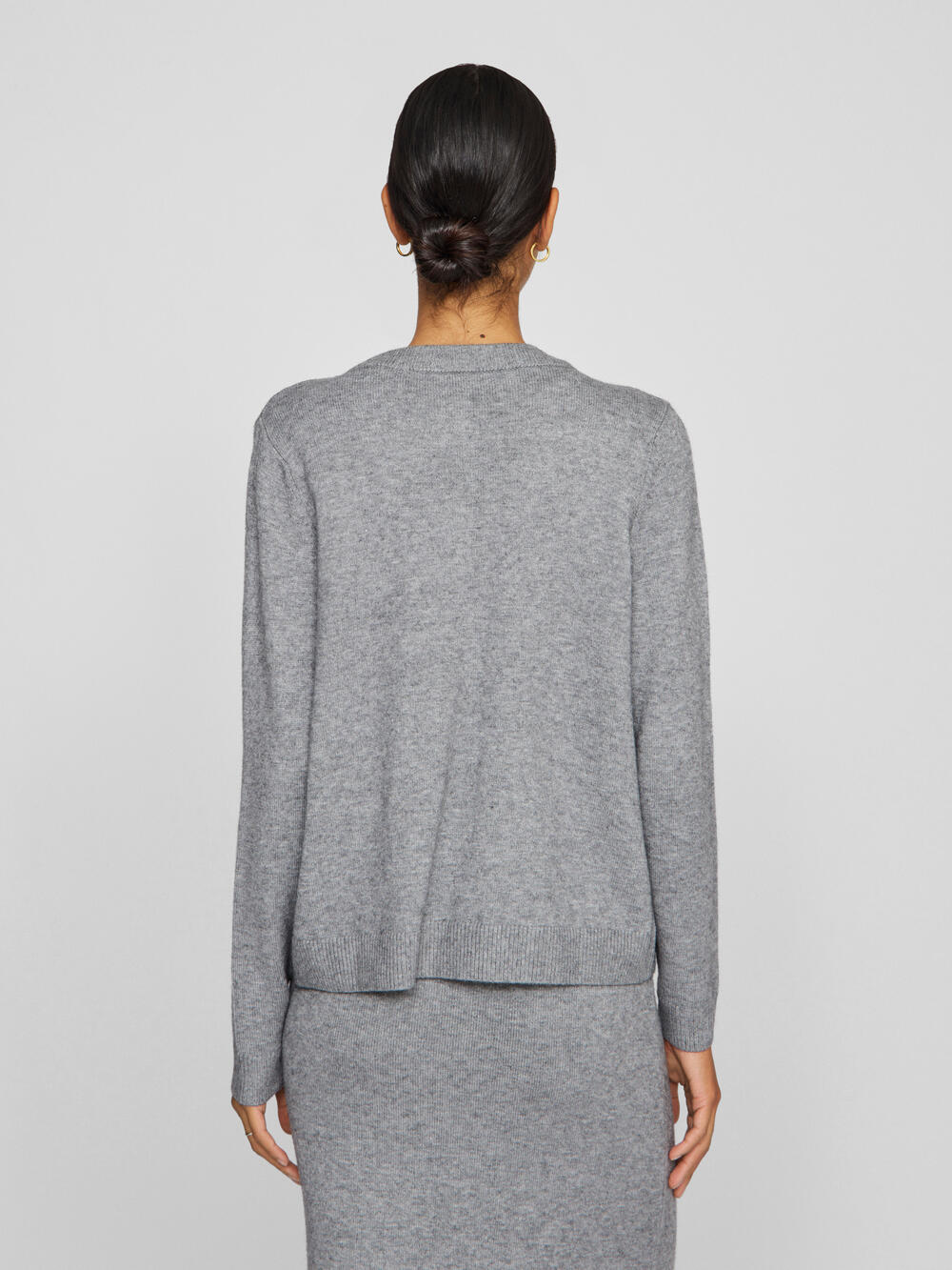 Vila  Vililo L/S O-Neck cardigan - Medium Grey Melange