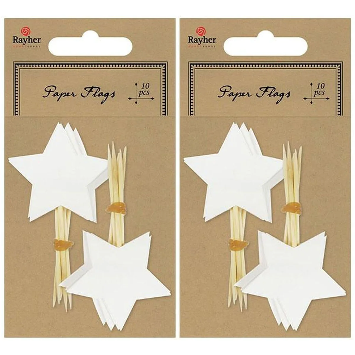 20 piques étoiles blanches Rayher