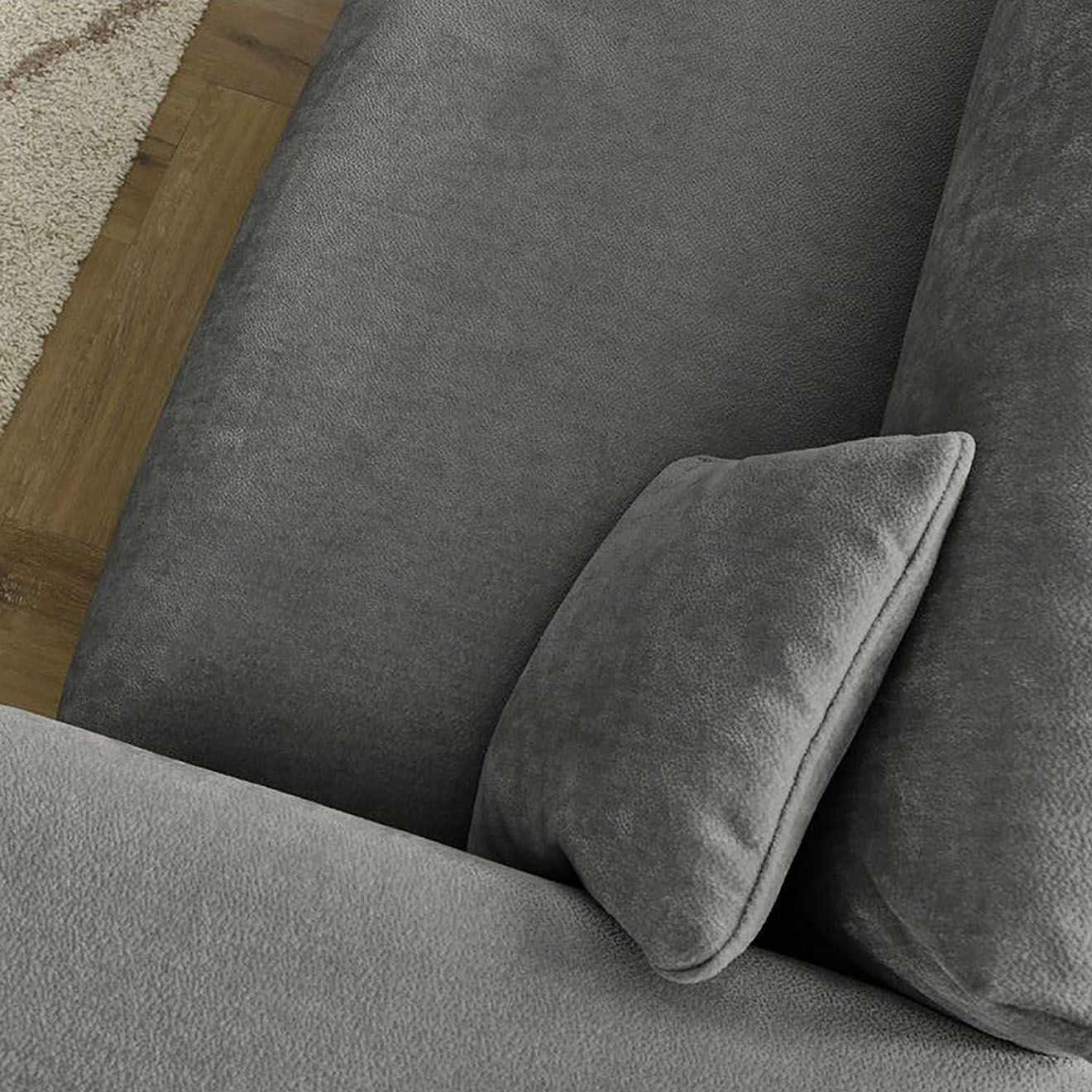 Bobochic Canapé convertible coffre ezechiel gris foncé - 265x109x82 cm
