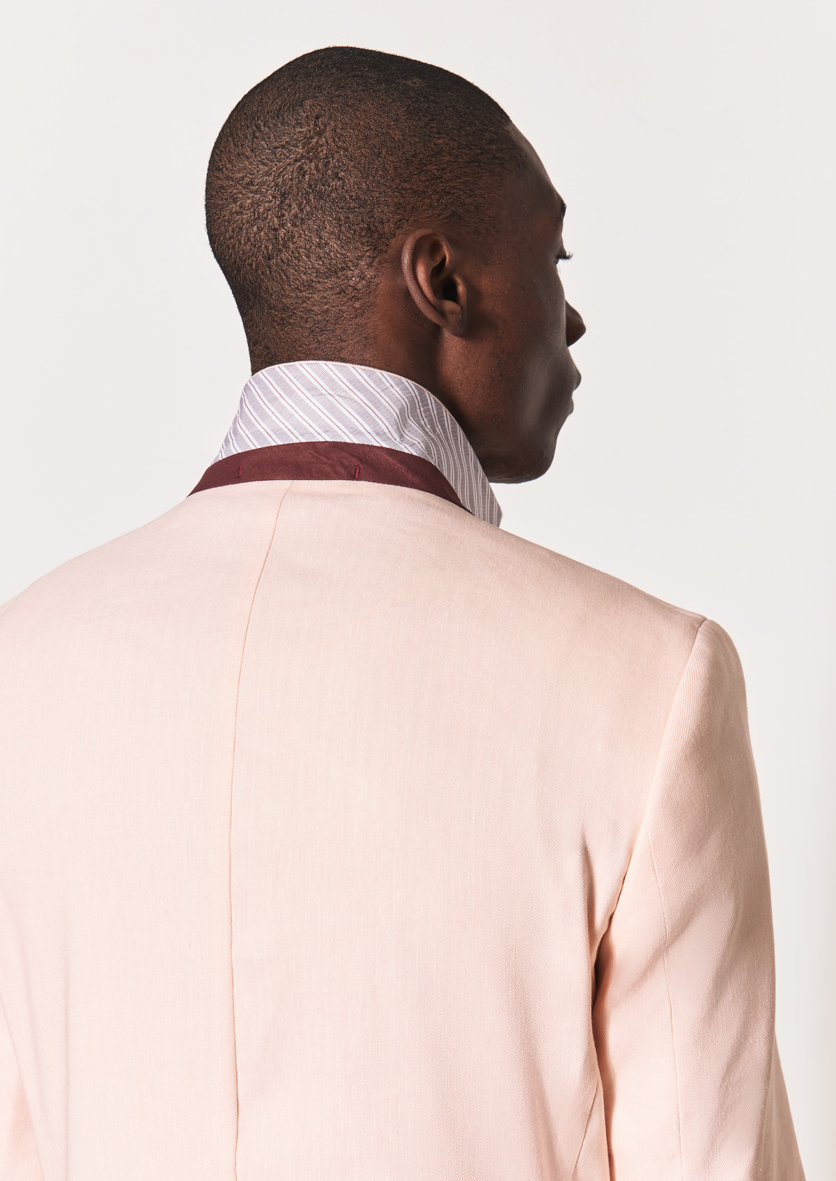 Veste coordonnable Regular en lin mélangé uni rose pâle
