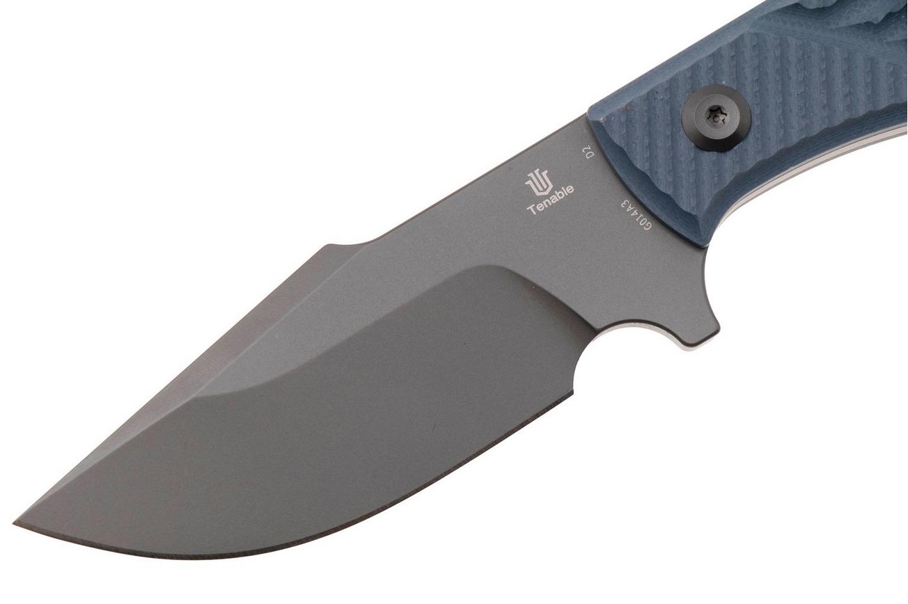 Tenable Knives Tiny Dancer G014A3 Gray Coated D2, Light Gray G10, vaststaand mes, JB Stout design