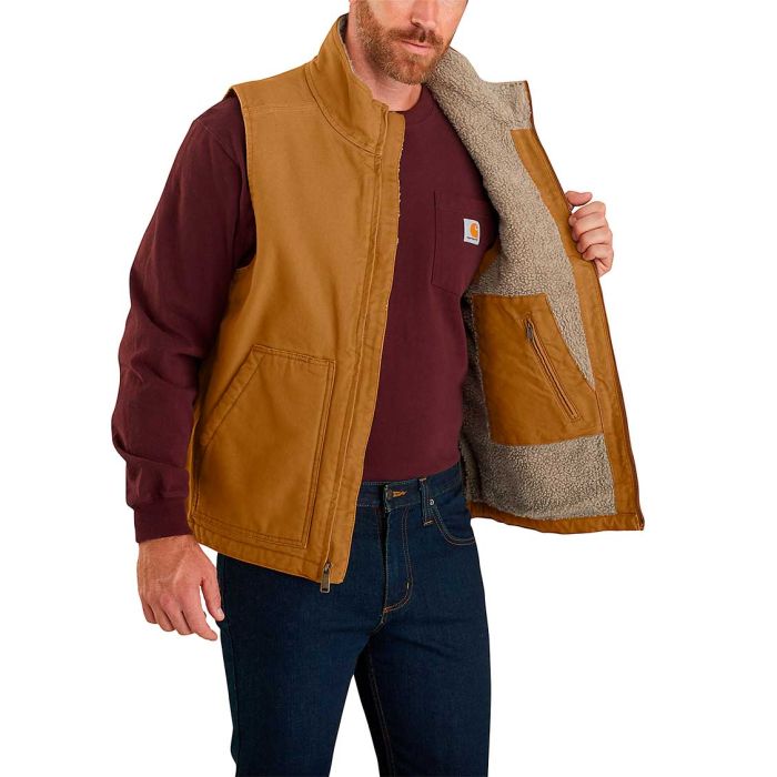 Washed Duck Lined Mock Neck Vest Men herrevest
