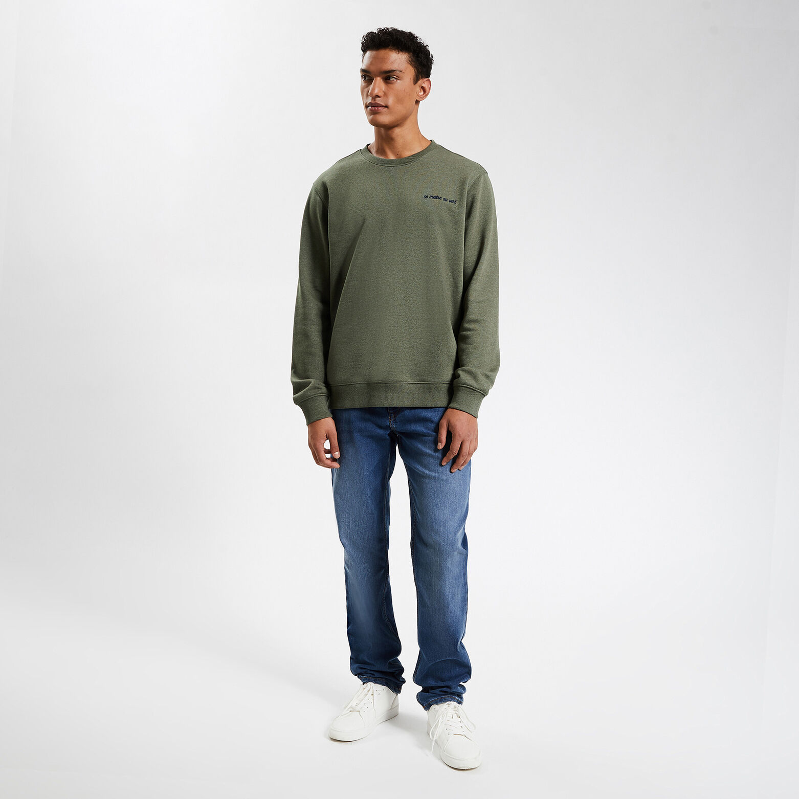 Sweat à col rond 100 % recyclé Vert clair