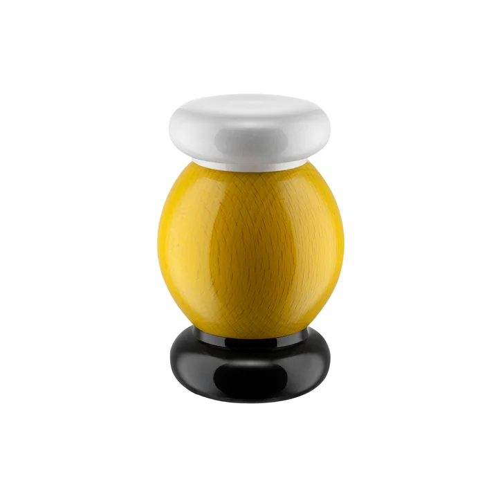 Alessi - Twergi Salz-/Pfeffer- und Gewürzmühle ES18, gelb / schwarz / weiss