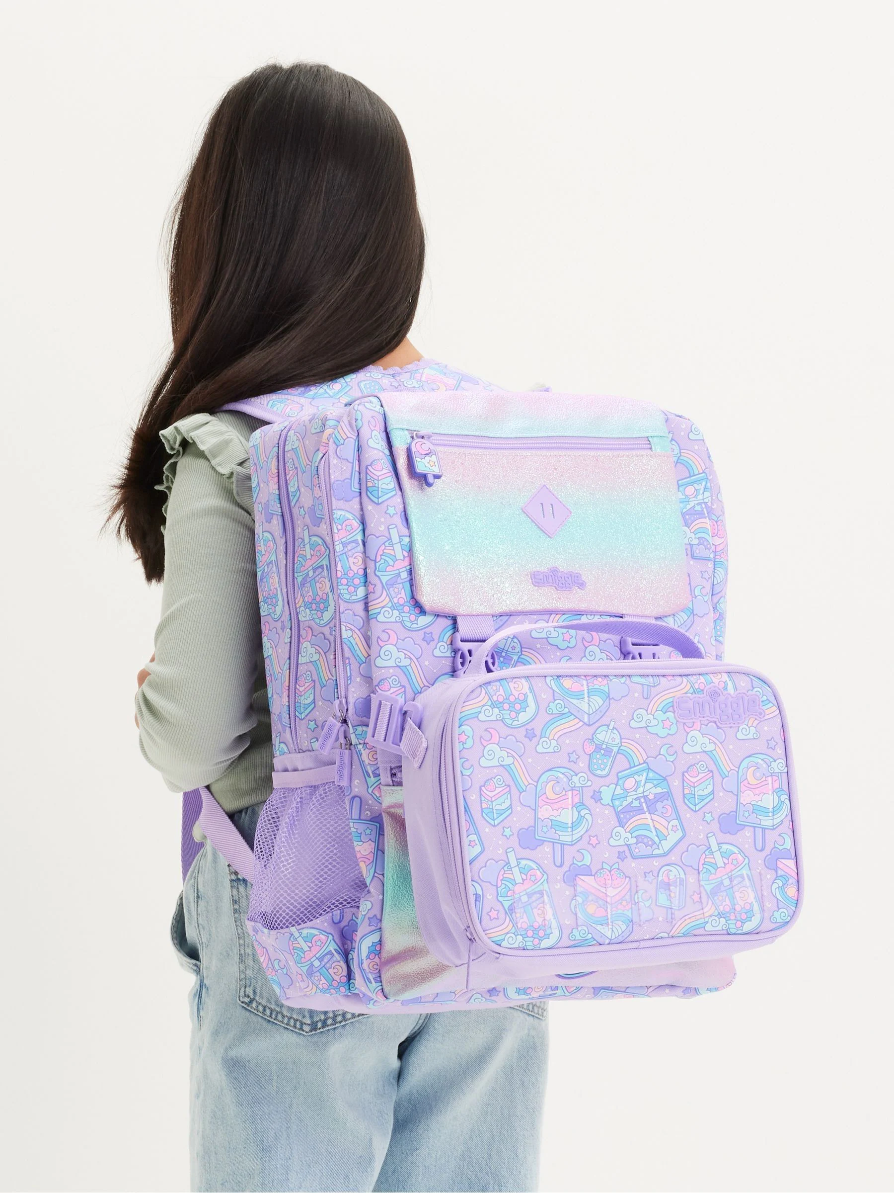 Paars - Smiggle Trailblazer Foldover Attach Backpack