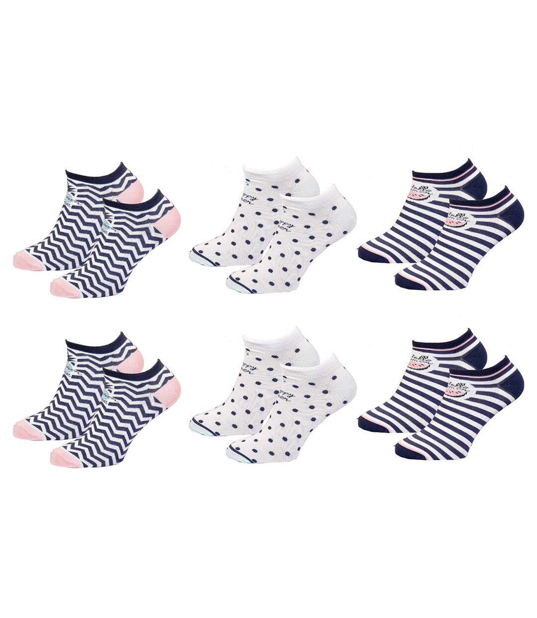 Chaussettes Courtes femme TWINDAY Qualité et Confort-Assortiment modèles photos selon arrivages- Pack de 6 Paires Summer 225165