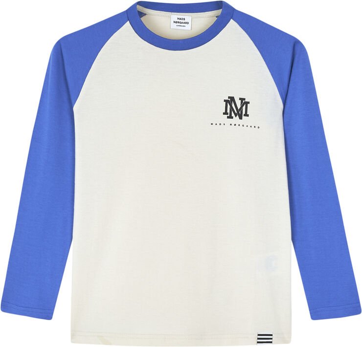 Mads Nørgaard - Copenhagen Single Thorlino L/S Raglan Tee Hvid blå