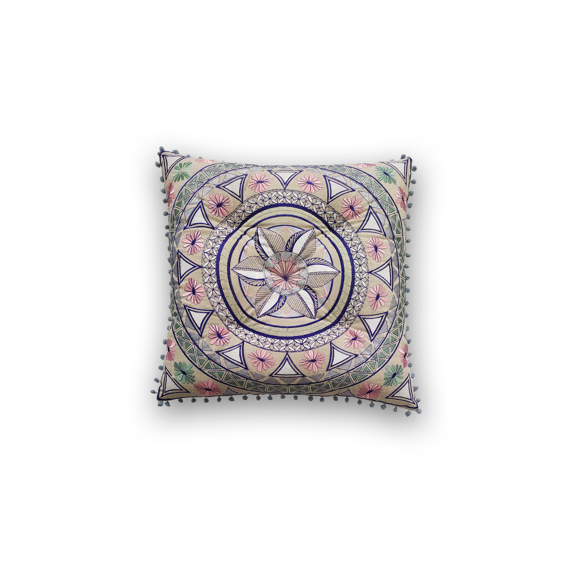 Sitzkissen 'Rajia' beige-multicolor, B 60 cm, L 60 cm, H 5 cm von fischer's lagerhaus