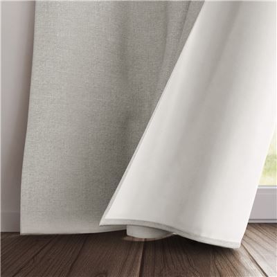Rideau et métrage occultants thermiques natté chambray- dos couleur