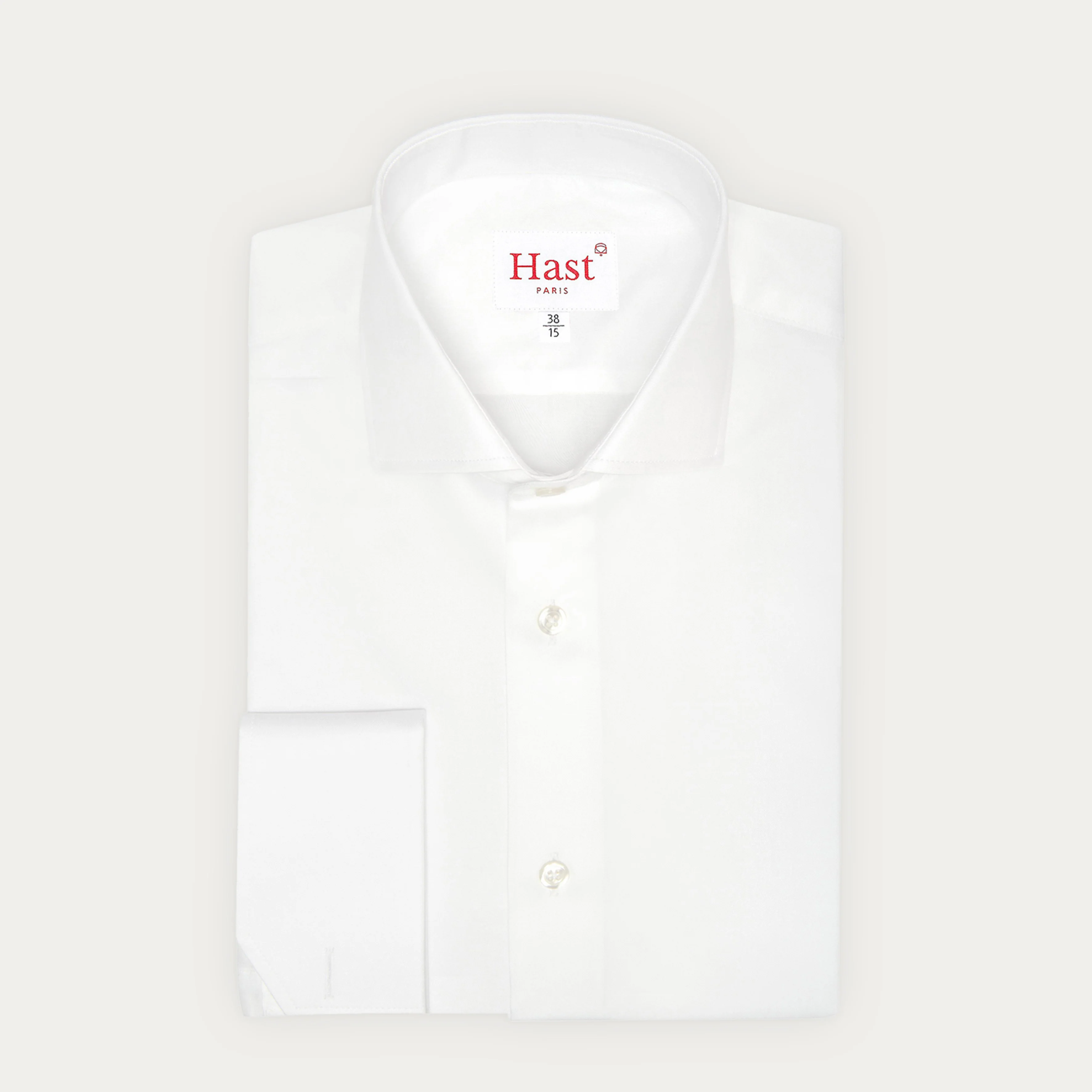 White double-twisted twill shirt with French cuffs