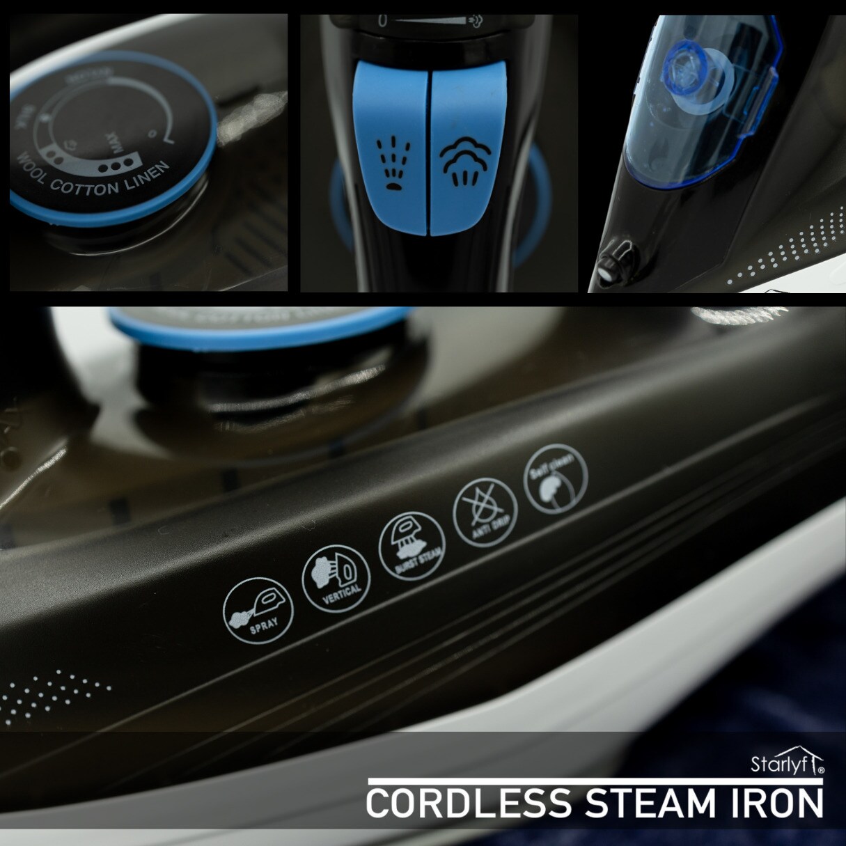 Starlyf® Bügeleisen kabellos Dampfbügeleisen Cordless Steam Iron