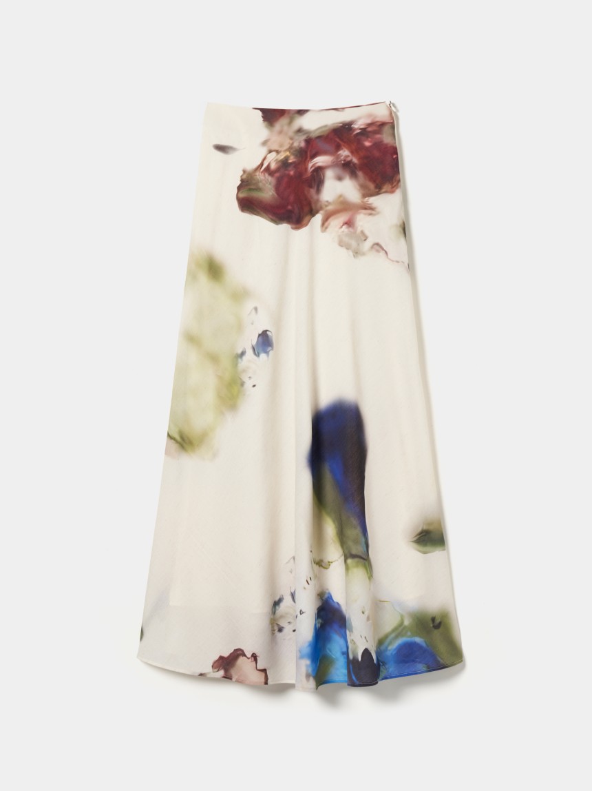 Saia comprida estampado abstrato