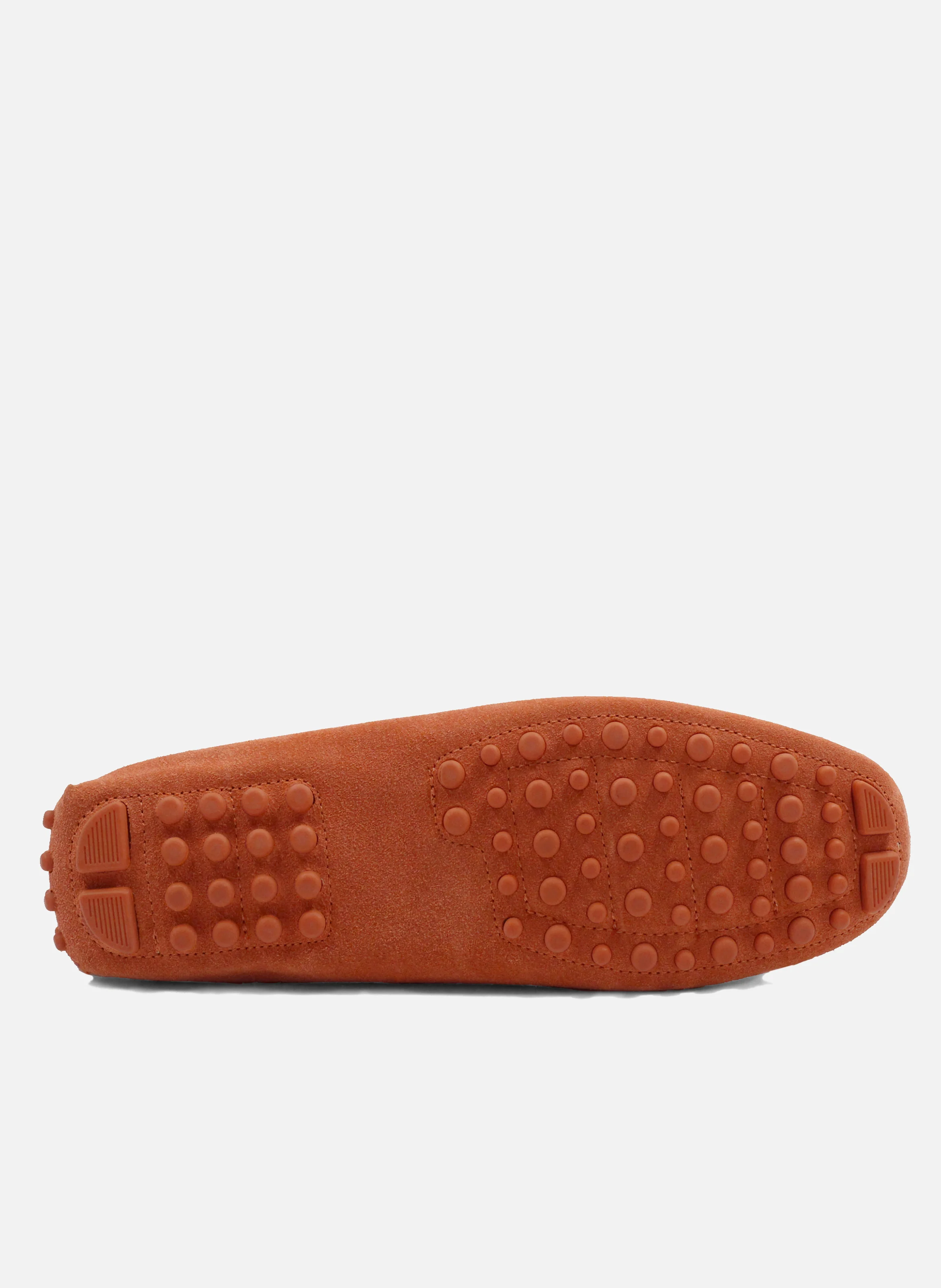 Mocassins picots doublés cuir daim | Orange
