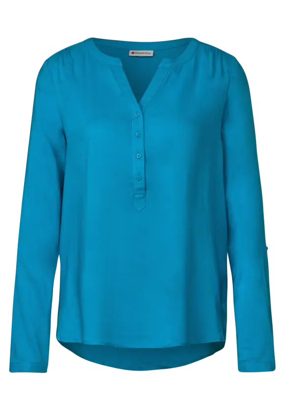 Bluse im Tunikastyle - bright cyan blue