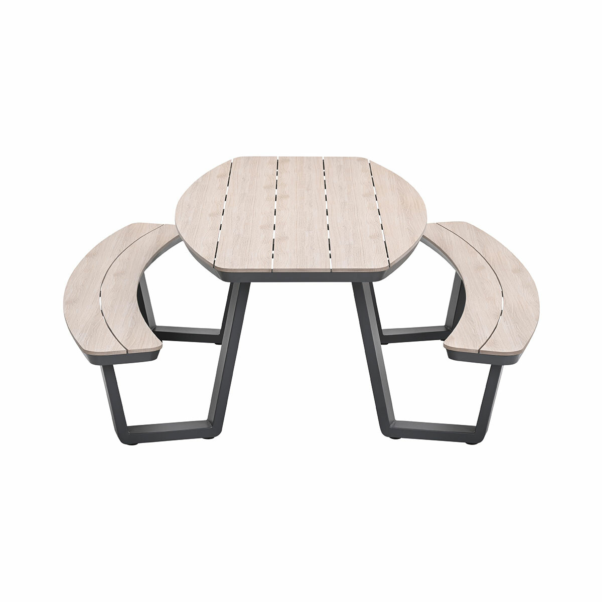 Garden Impressions Sarria ovaal 220 x 193 - d. grijs picknick set