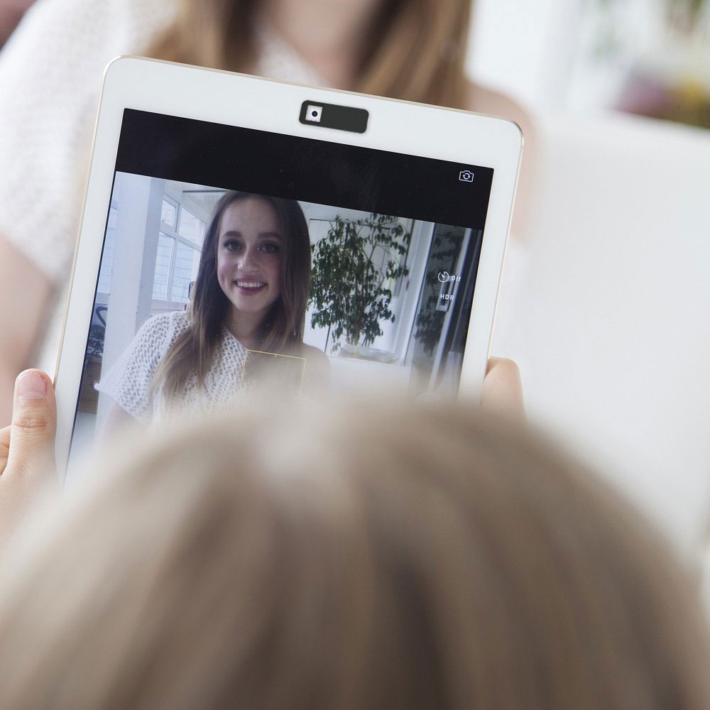 (3er Set) Privatsphären Kamera Abdeckung Webcam Cover Schutz Sticker mit Slider (Eckig) - Schwarz