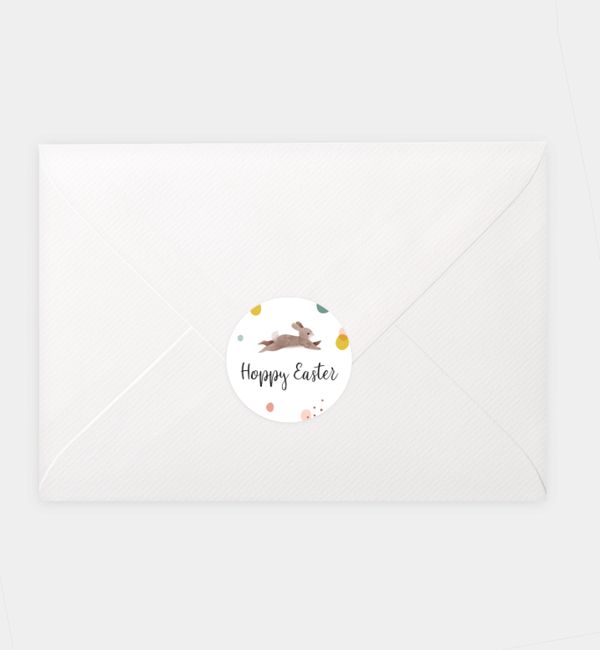Siegelsticker Hoppy Easter, Siegelaufkleber rund (Ø 40mm)