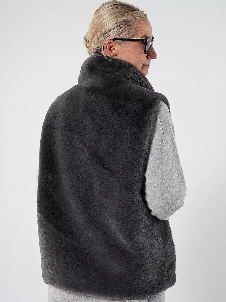 RINO&PELLE Gilet in Felloptik LISON grau