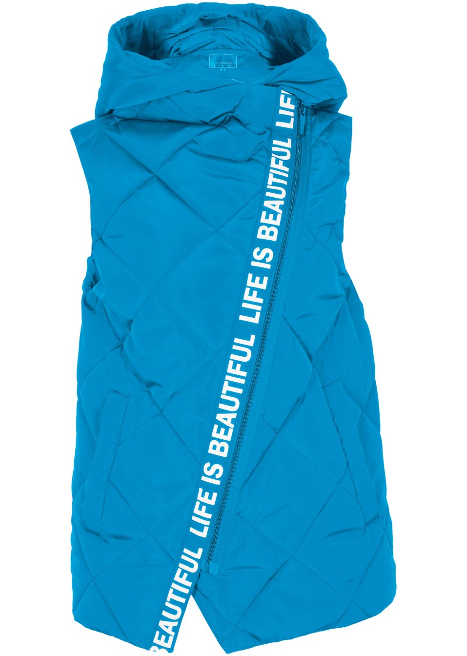 Veste matelassée sans manches asymétrique