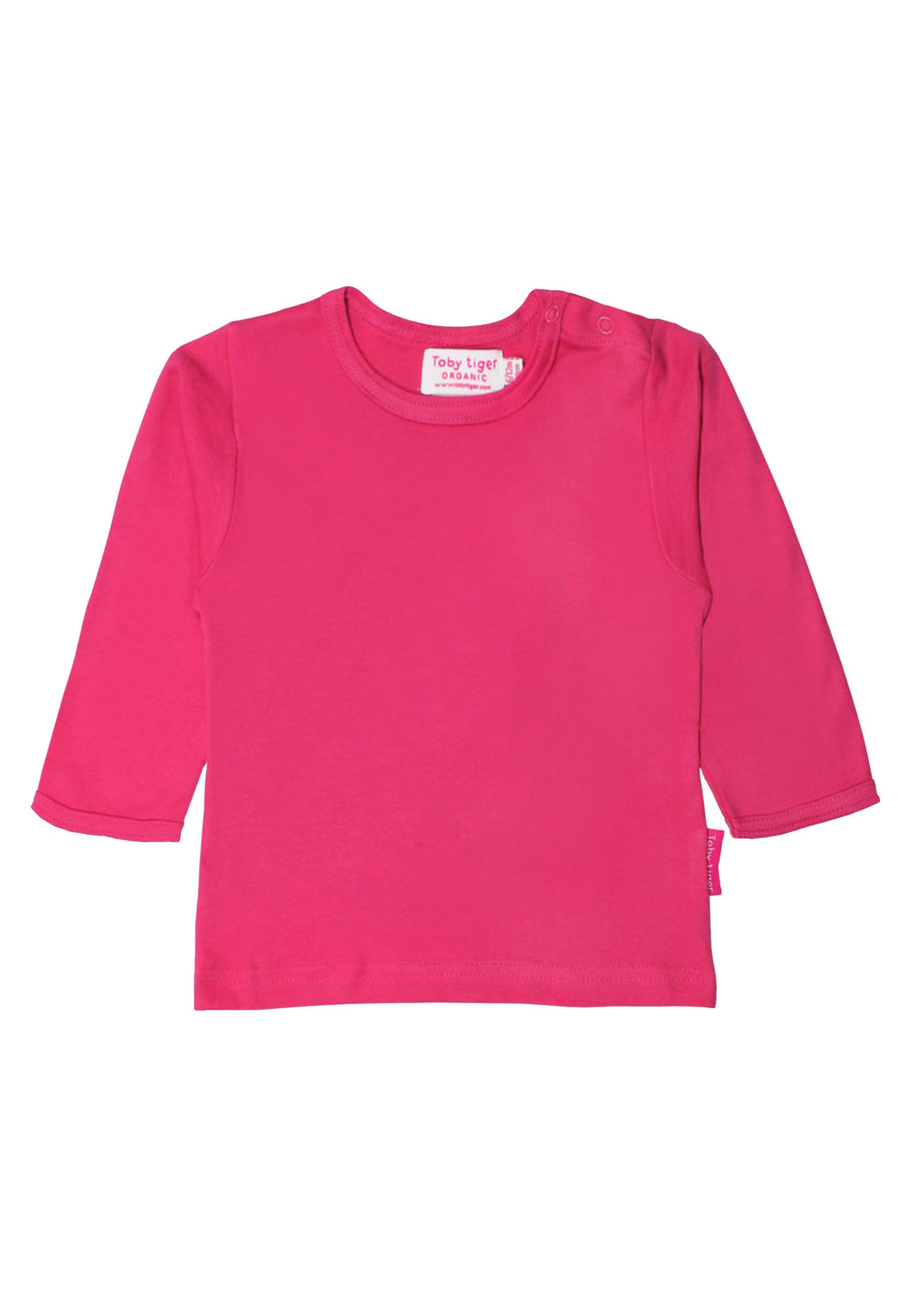 Toby Tiger Langarmshirt , pink unifarben