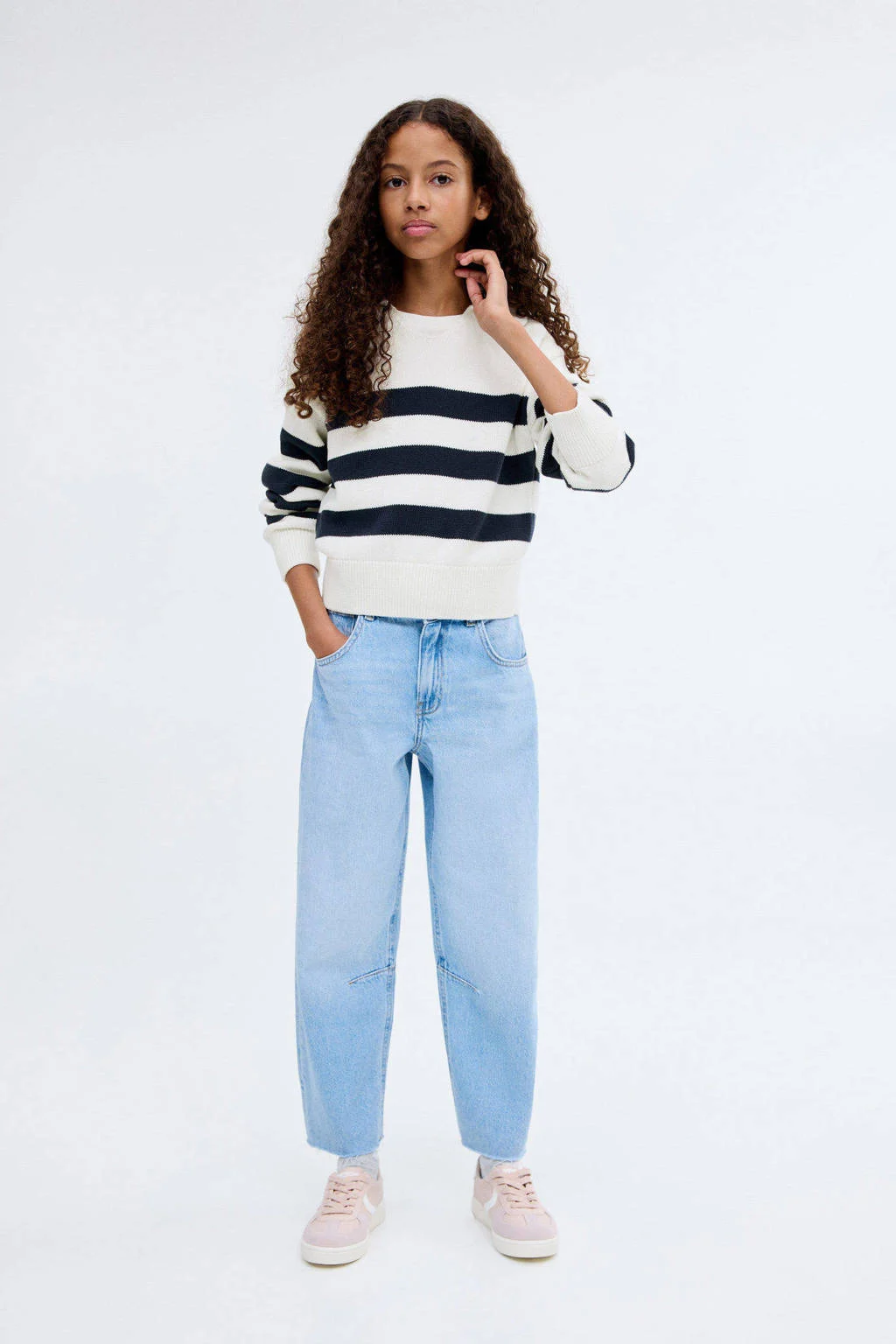 Mango Kids trui ecru gebreid