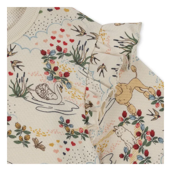 Konges Sløjd Sweat Loupi Lou Volants Coton Bio | Beige