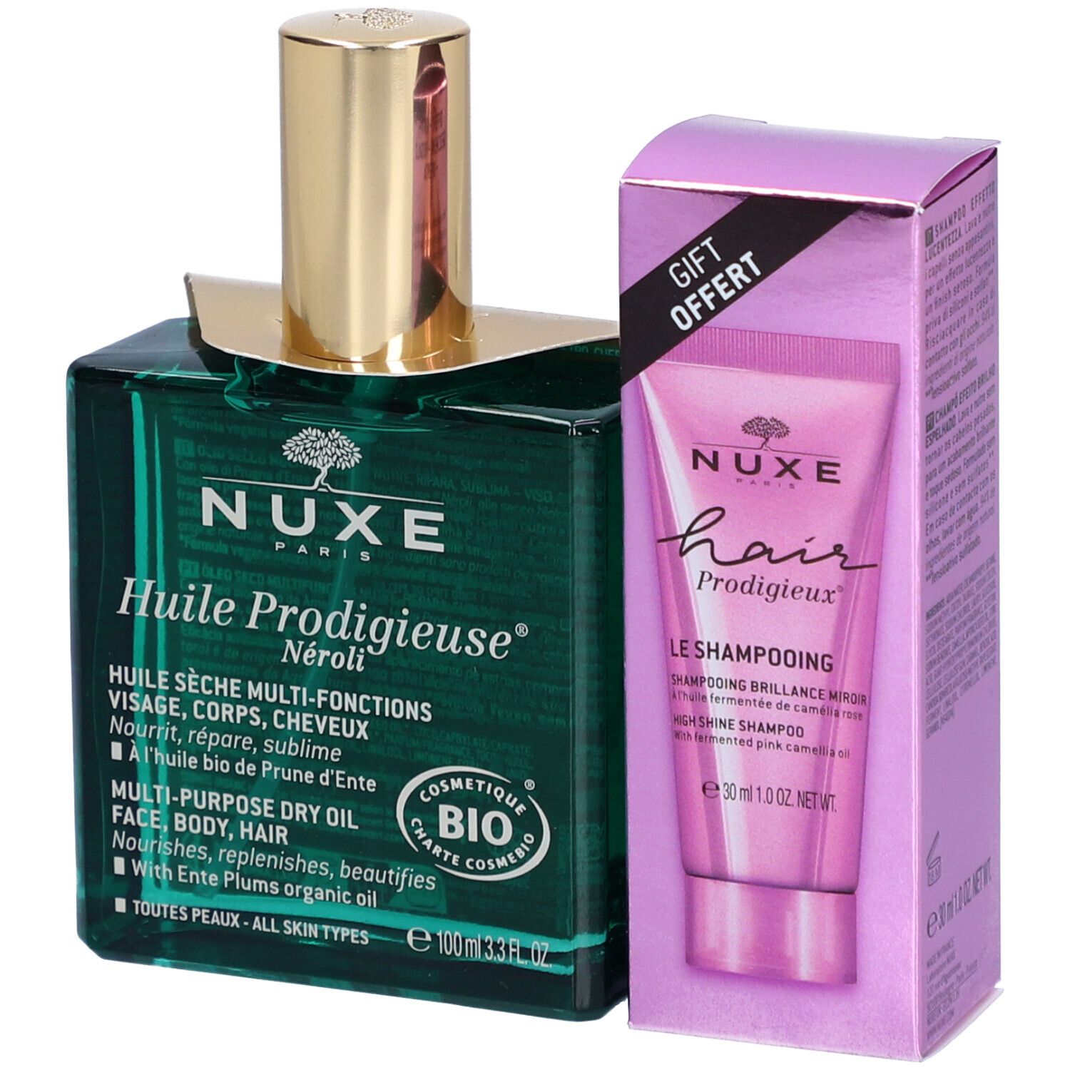 NUXE Huile Prodigieuse® Néroli + NUXE Hair Prodigieux Glanz-Shampoo