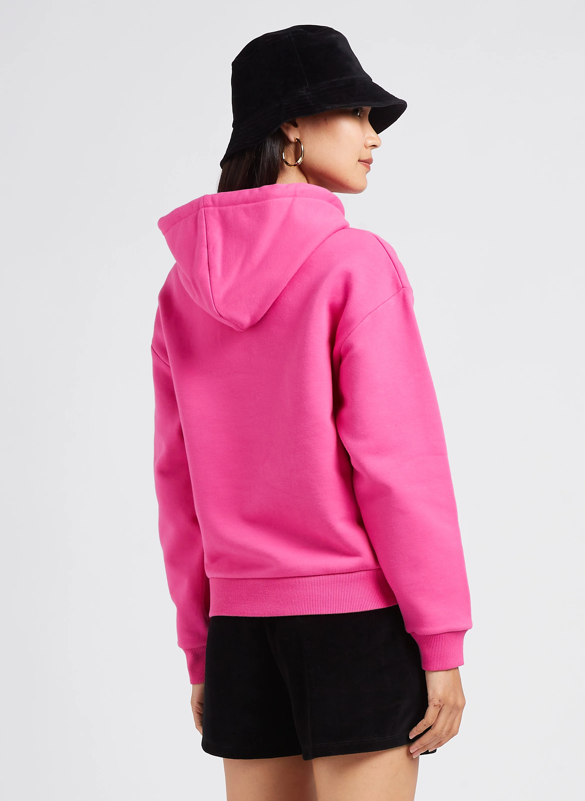 Sweat à capuche en coton | Rose