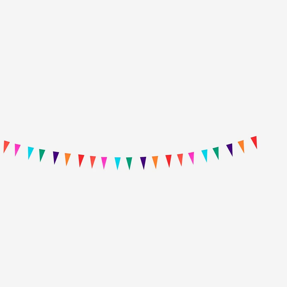 Flerfarvet flagguirlande - 10 m