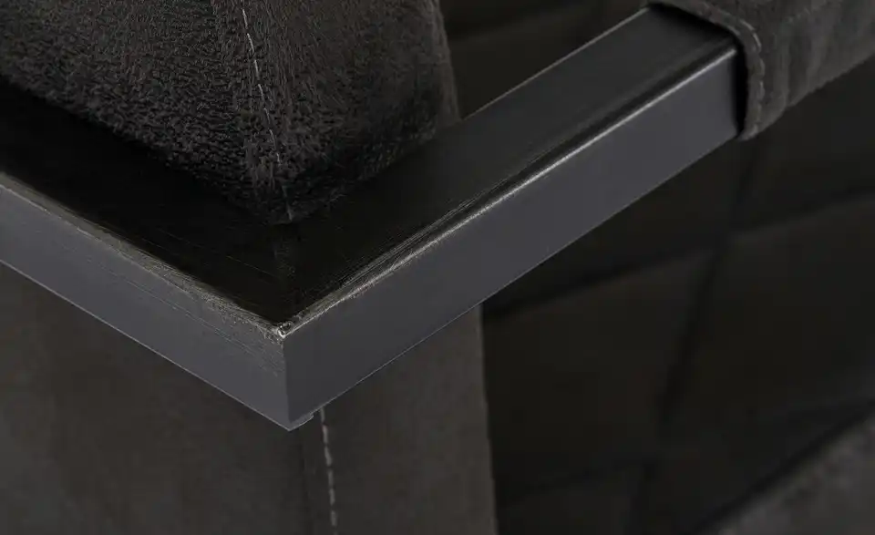 Schwingstuhl Theodor Armlehne Mikrofaser Braun, Schwarz