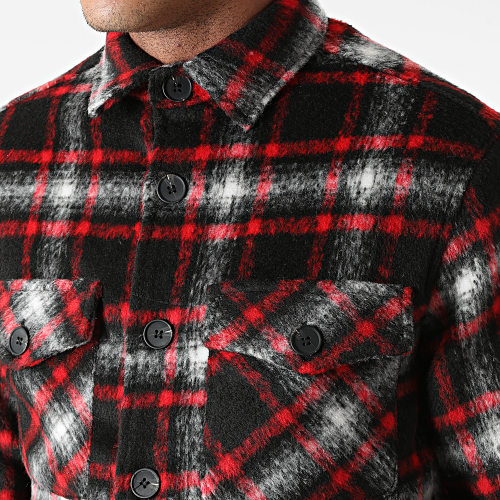 Veste Carreaux Noir Rouge