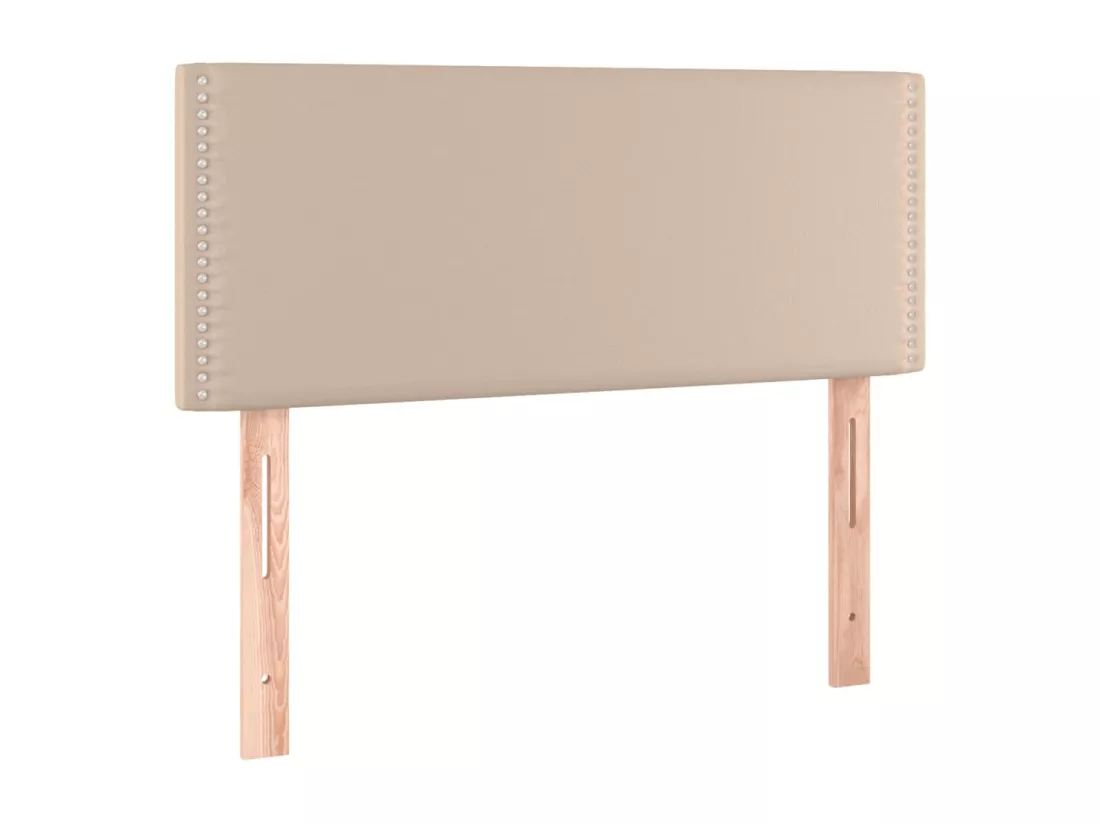 Sommier tapissier matelas et LED Cappuccino 90x190cm Similicuir