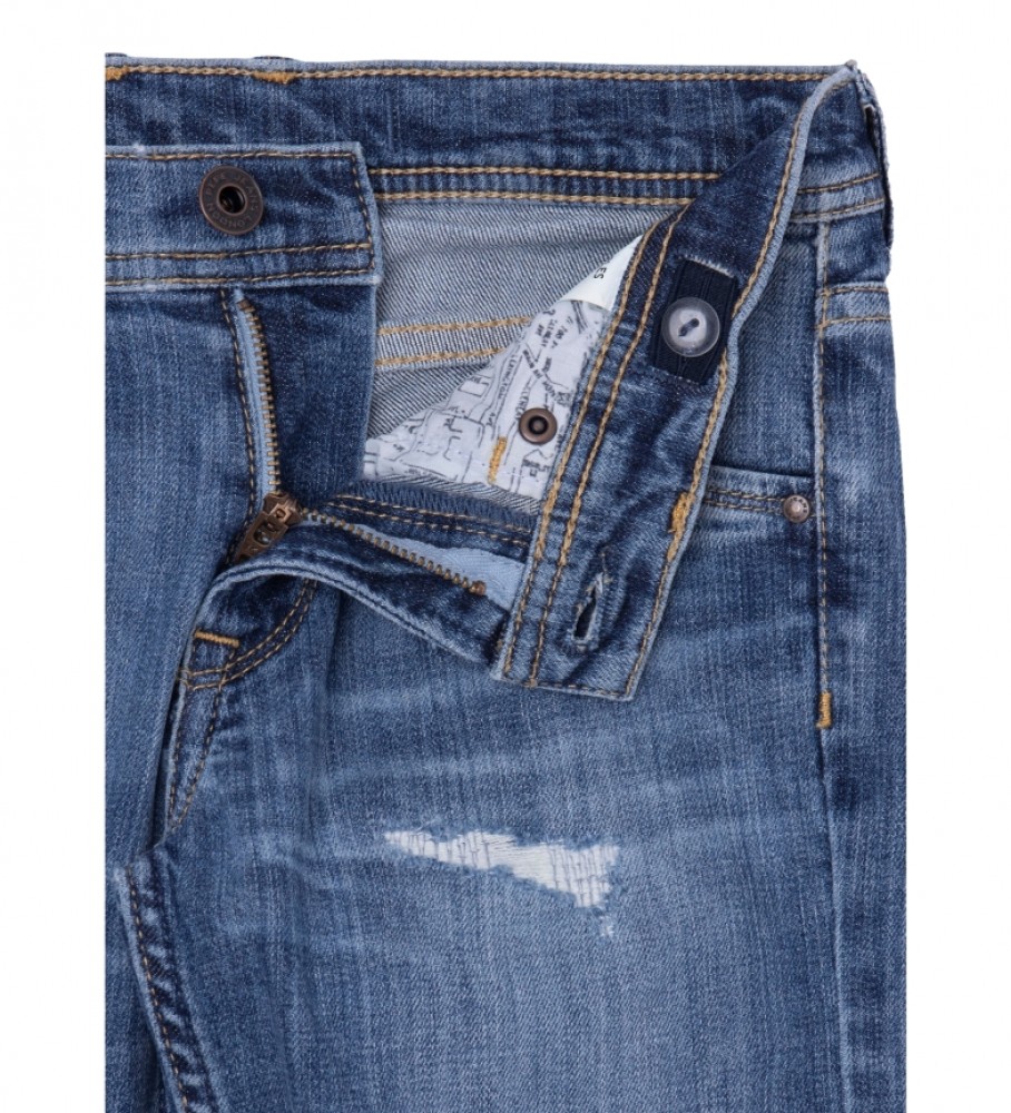 Calça jeans curta Pepe Jeans com reparo azul