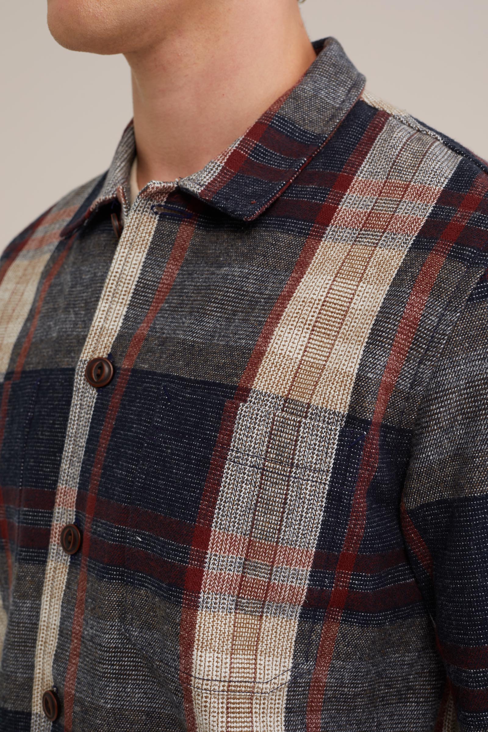 katoenen overshirt met dessin WE Fashion Donkerblauw