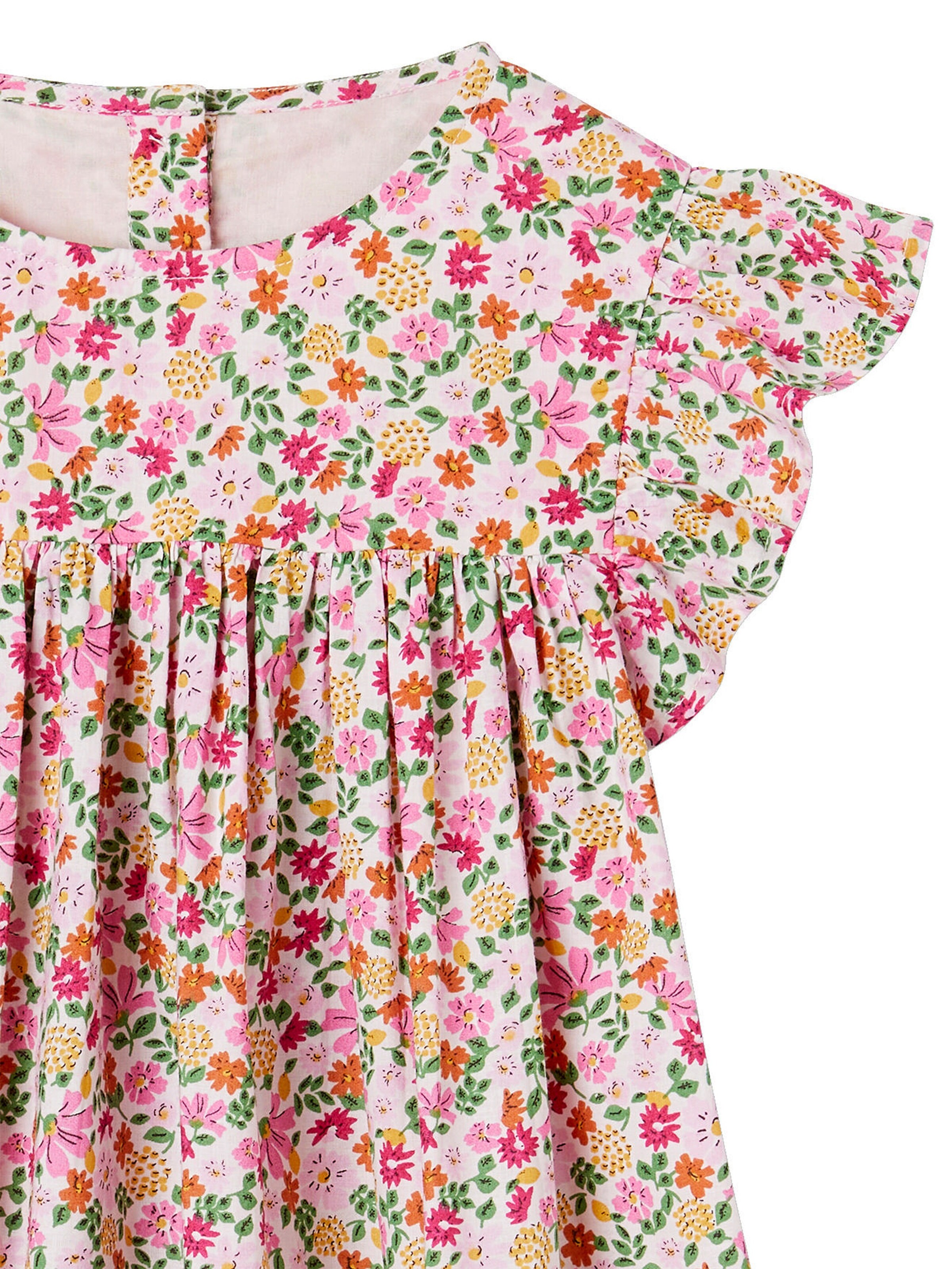 Vertbaudet Kurzärmeliges Mädchen Sommerkleid hellrosa