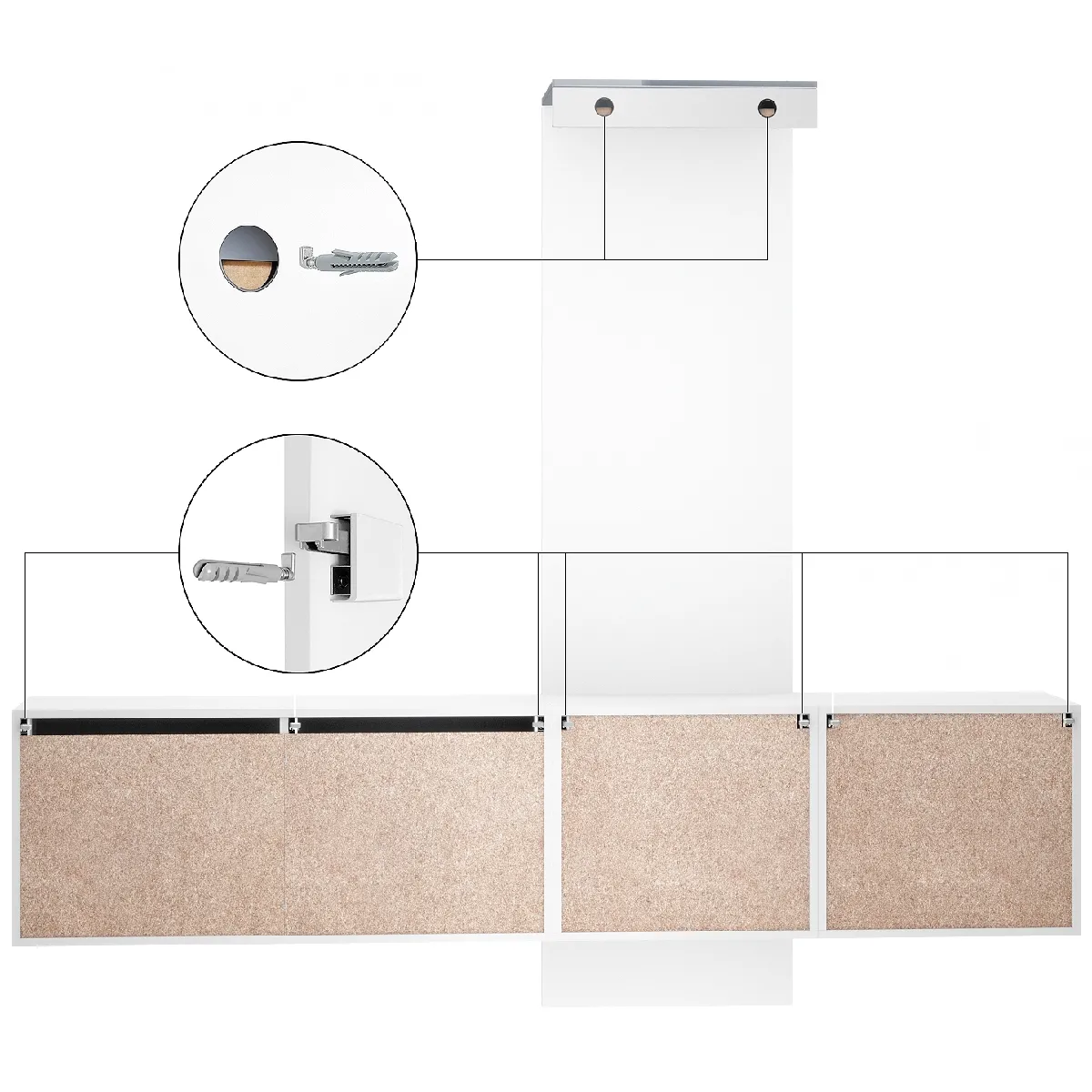 MPC Vestiaire Blanc Mat - Gris Laqué