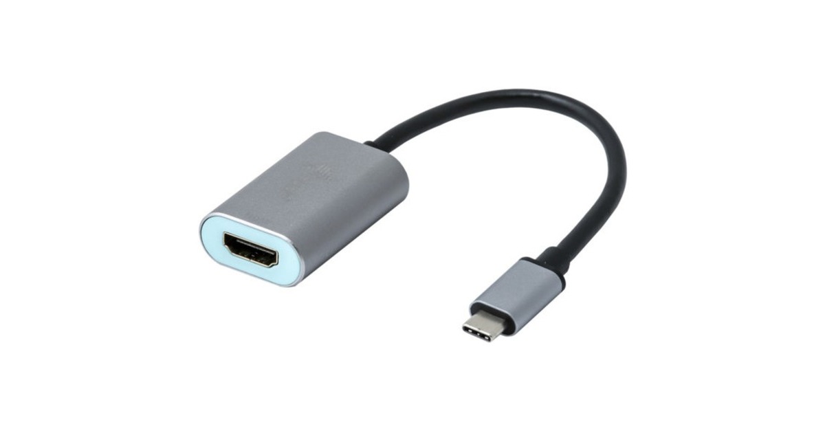i-tecUSB-C > Metal HDMI adapter  (Zwart/zilver, 0,15 meter, 4K 60Hz)