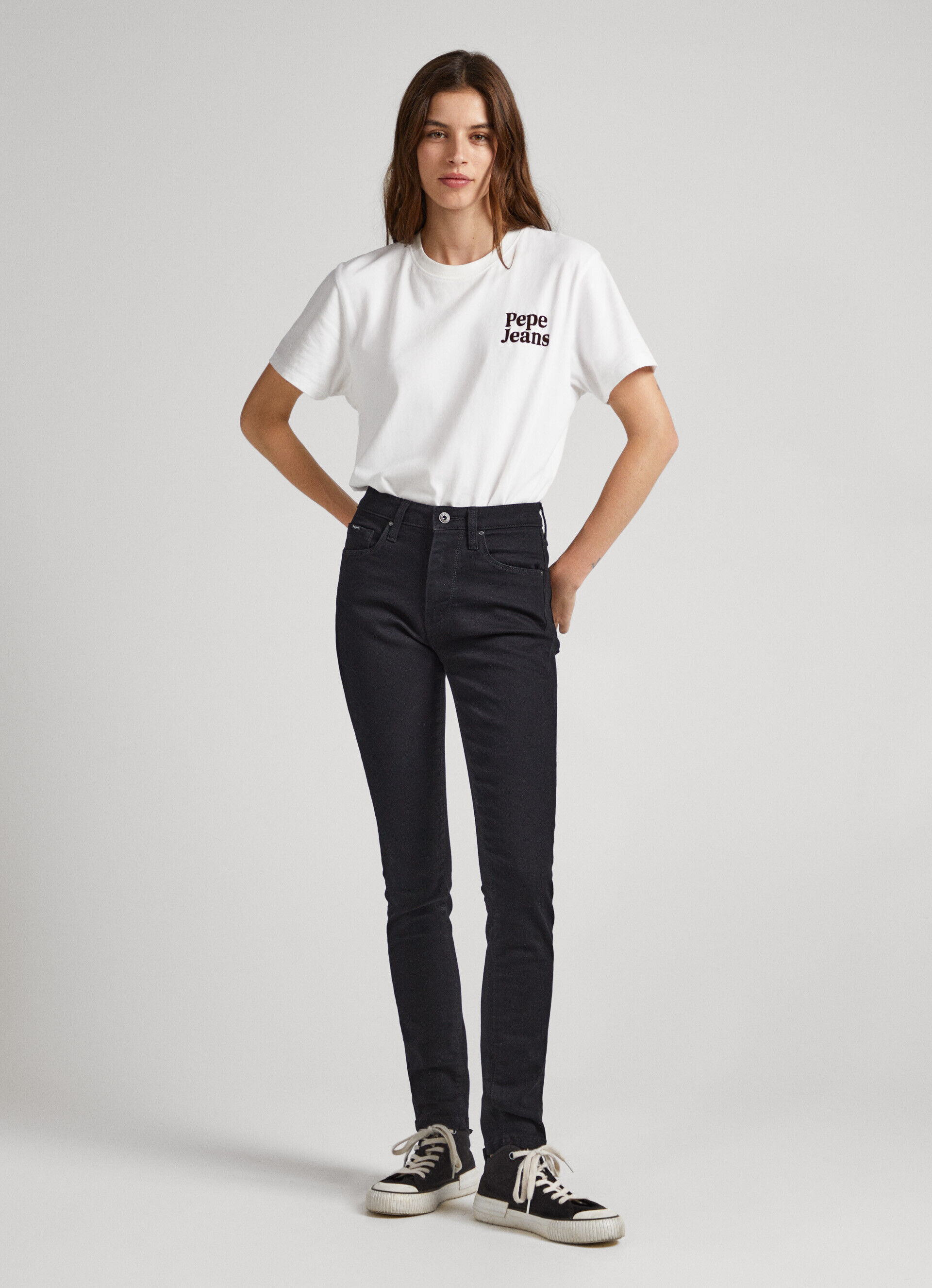Calça jeans skinny de cintura alta estilo regent fit - jeans