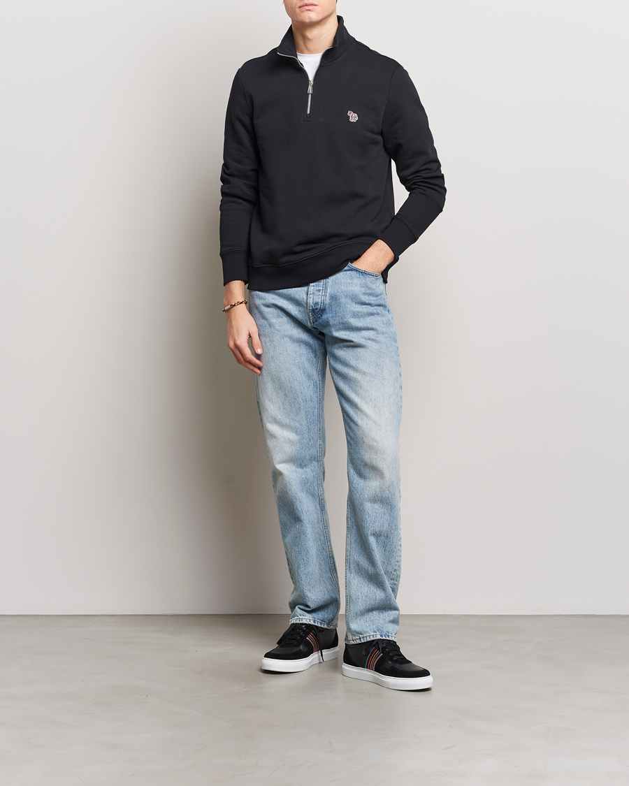 PS Paul Smith Zebra Organic Cotton Sweat Half Zip Black