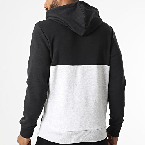 Sweat Capuche Corp Block Noir Gris Chiné