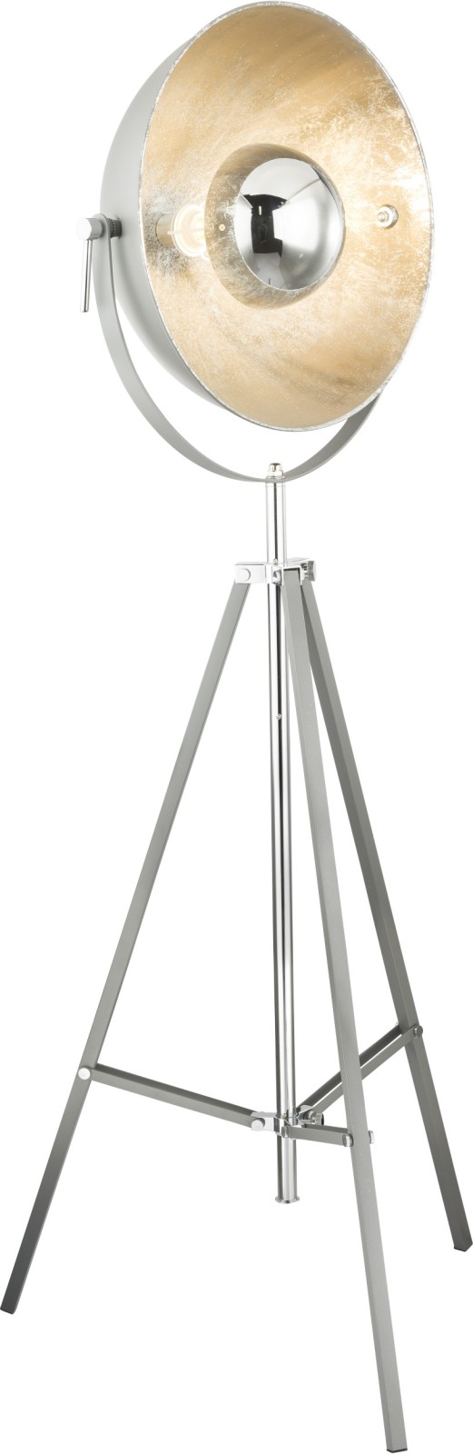 Standleuchte - grau - verchromt - Blattsilber - 78 cm