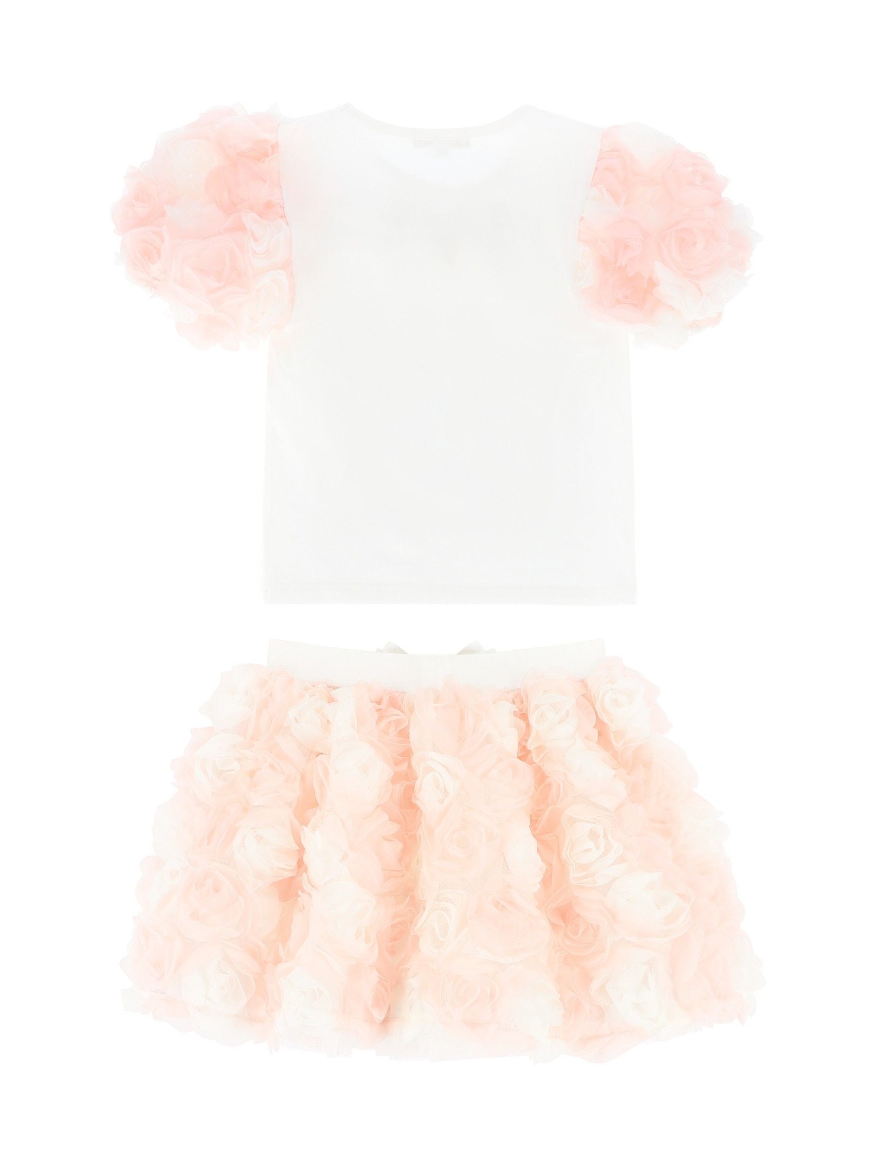Angels Face Roses White Top And Skirt Set