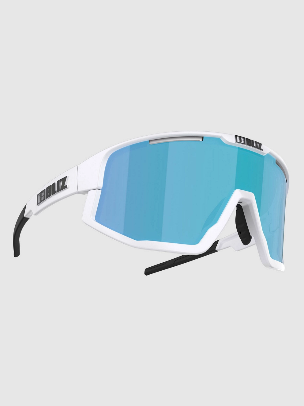 BLIZ Active Eyewear Fusion Small Matt White Sunglasses brown w blue multi